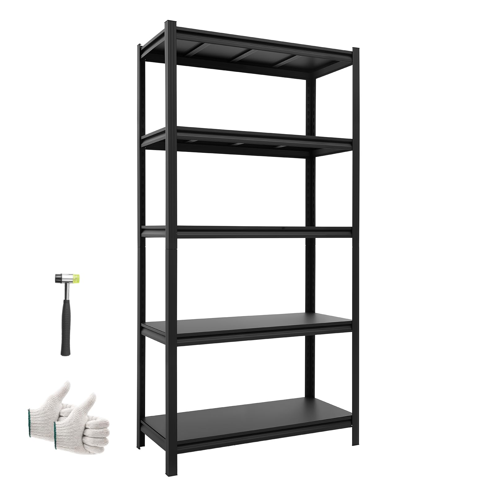 VEVOR Scaffale per Garage, Scaffale Metallico Portaoggetti, 5 Ripiani Regolabili, Capacità 1360 kg, Scaffalatura Multiuso, per Cucina, Dispensa, Cantina e Bagno, 92,5 cm L x 41,7 cm P x 181,3 cm A