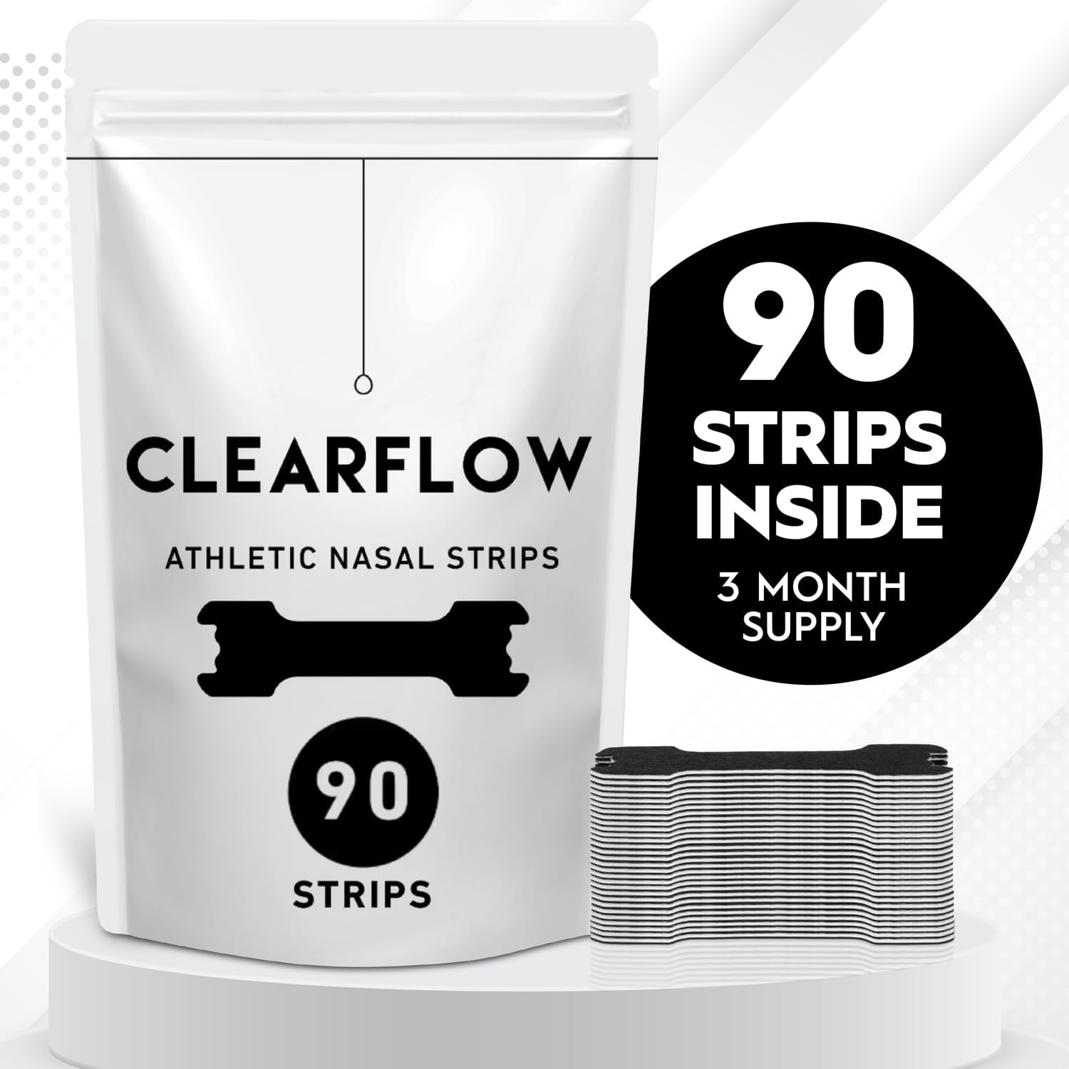 Nose Strips for Breathing (90 Count) – Performance Extra Strength, Oil & Sweat Proof Adhesive – Athletic Nasal Strips for Snoring & Sleep – Wide Body, Universal Fit, Black - Image 6