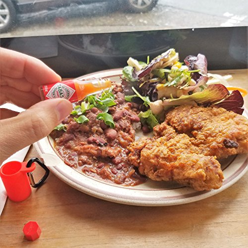 Tabasco Sauce Keychain - Includes Mini Bottle of Original Hot Sauce. Miniature Individual Size Perfect for Travel, Key Chain or Purse. Refillable and Strong.
