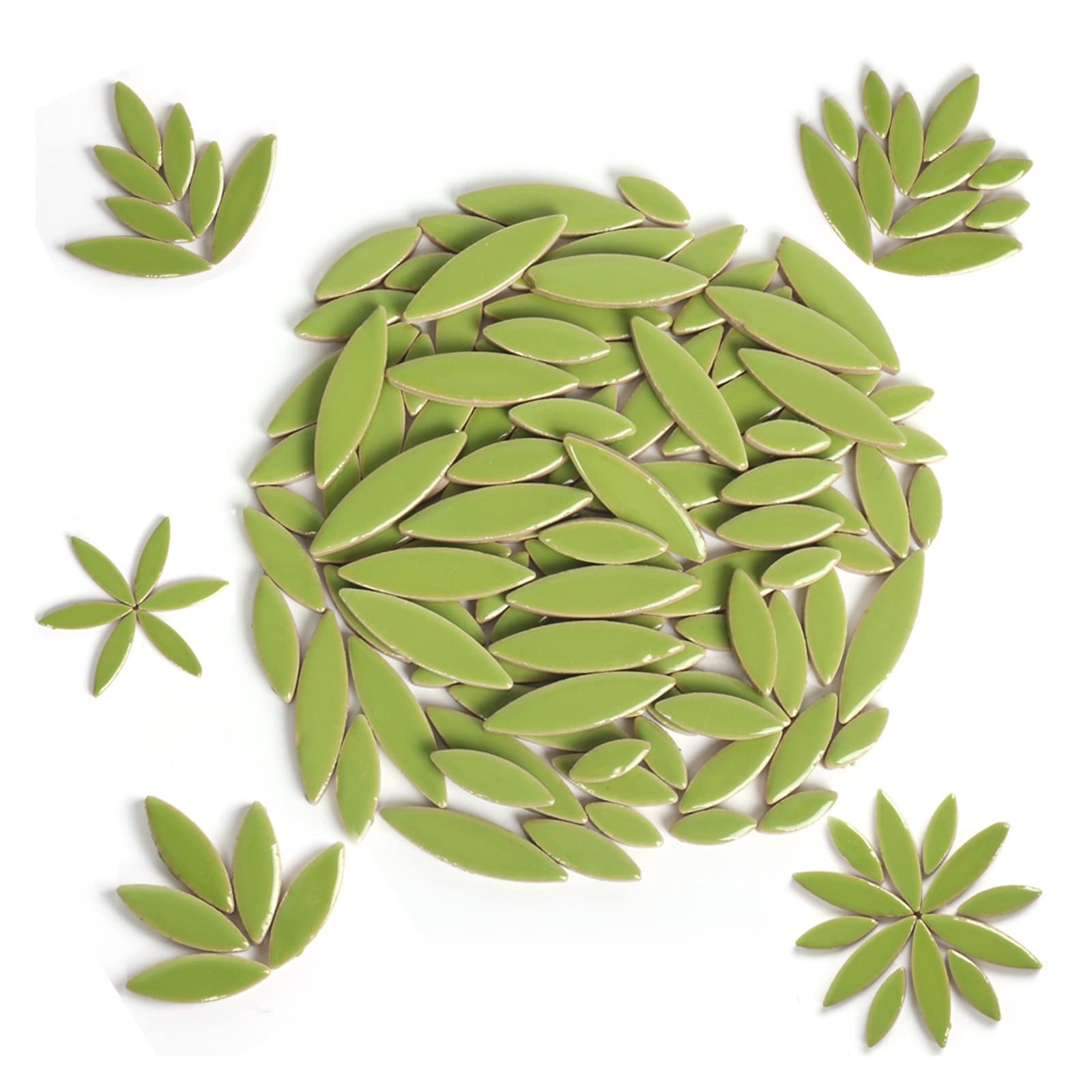 Płytki mozaikowe do samodzielnego montażu, 100g Nieregularne ceramiczne płytki mozaikowe Wielokolorowe Płatki DIY Mozaika Tworzenie kamieni do rzemiosła Hobby Sztuka Dekoracja ścienna(Green)