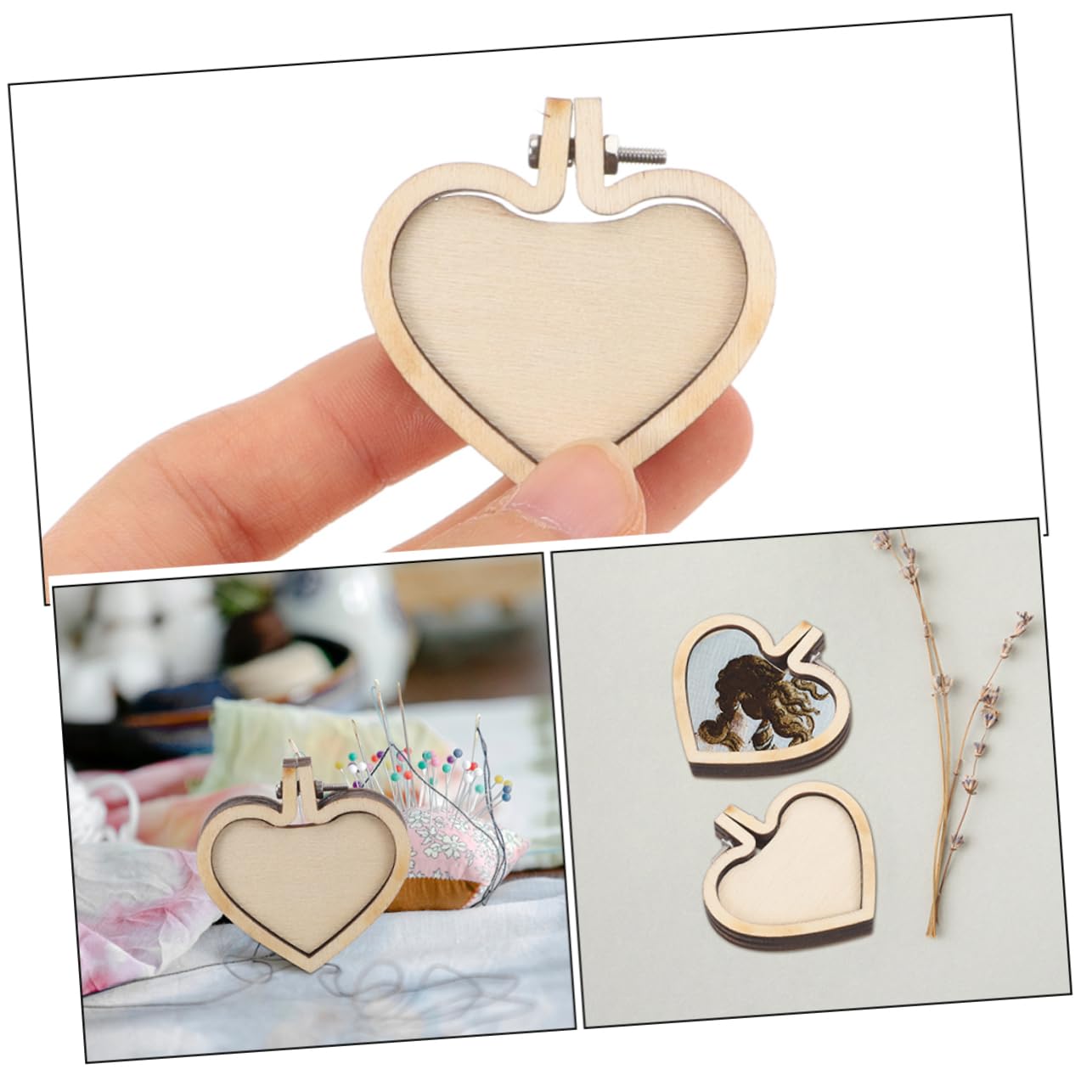 SHINEOFI 4 Juegos Mini Colgante Bordado Anillos Aros De Bordado Para Decorar Mini Aro De Punto De Cruz Elaboración De Colgantes Bordados Marcos De Punto De Cruz De Madera 8 Uds * 4