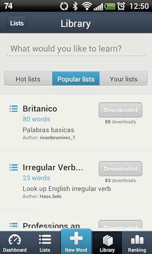 Vocabla: aprenda vocabulário inglês. Palavras livres, listas, flashcards, jogos, traduções.