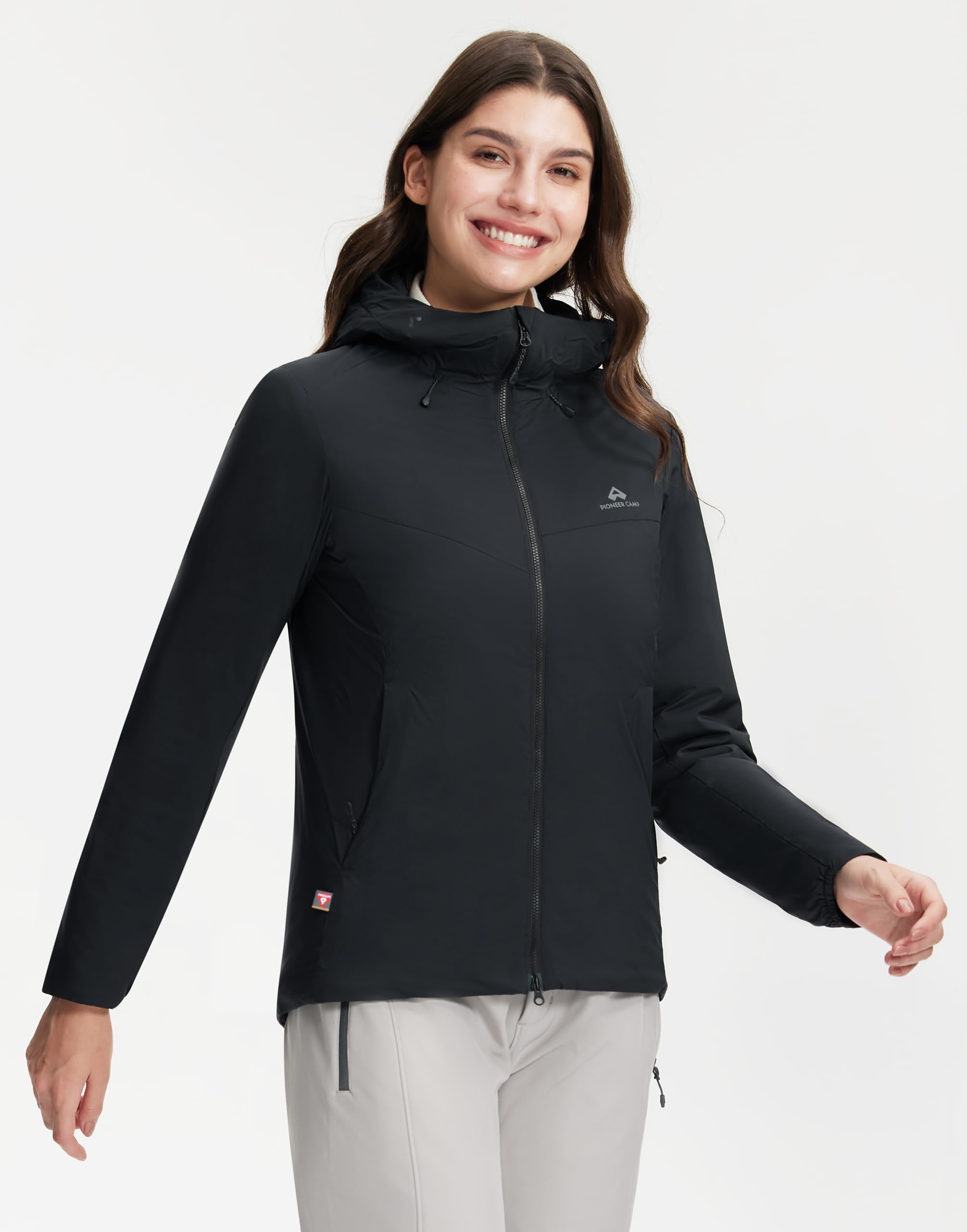 Pioneer Camp Damen Winterjacke – Ultraleichte Primaloft Isolationsjacke mit Kapuze, Wasserabweisend & Atmungsaktiv – Warme Outdoorjacke für Herbst & Winter