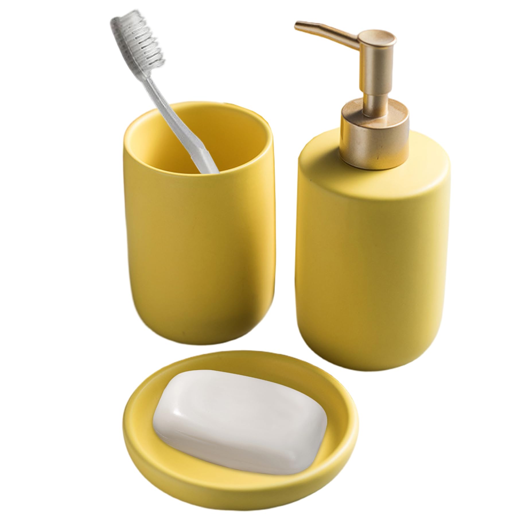 Ensemble d'accessoires de salle de bain céramique chic 3 pièces haut de gamme avec porte-savon