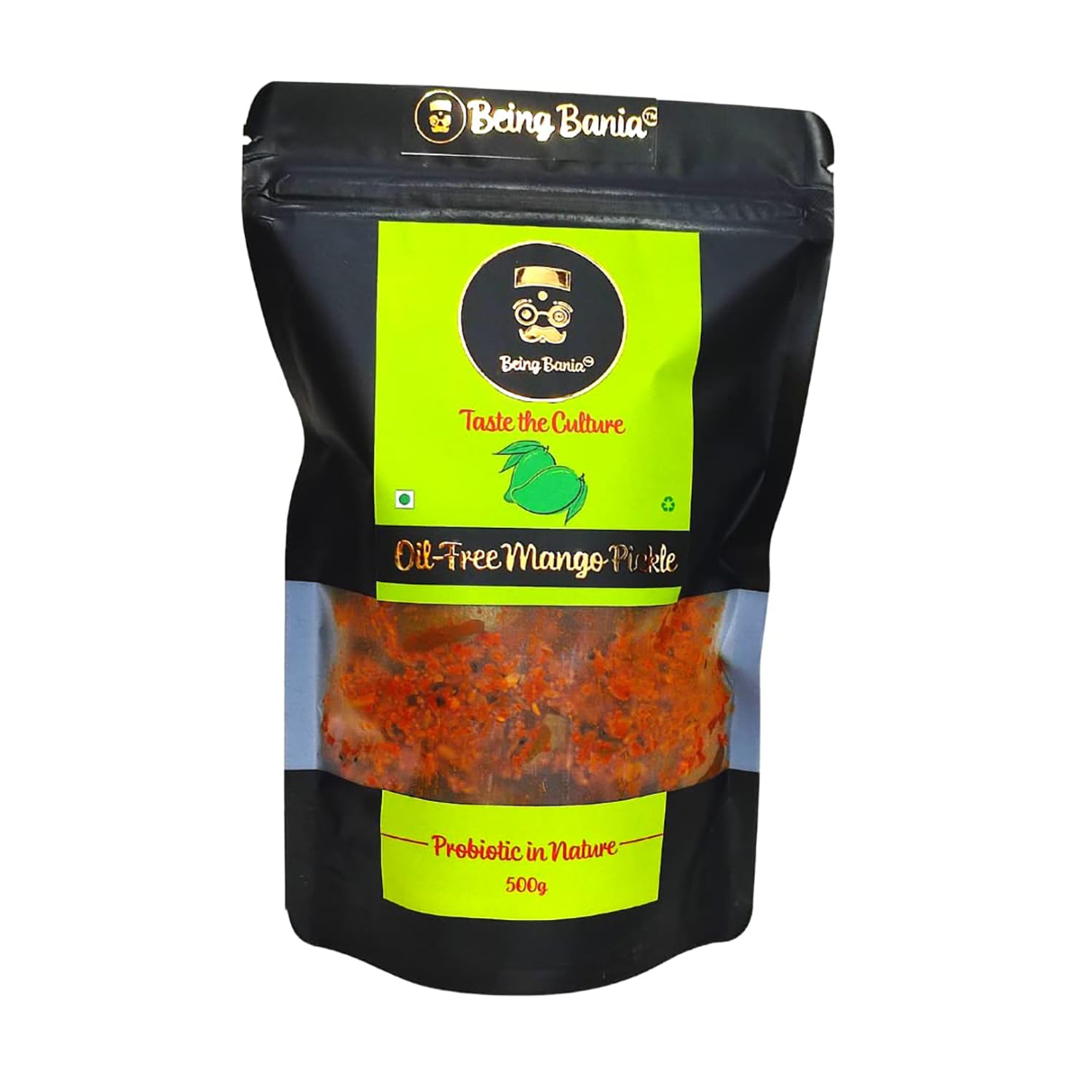 Being Bania Homemade Oil Free Mango Pickle 500 gm, Aam Ka Achar, Authentic and Traditional, Handmade with No Preservatives, Natural Aam Achar