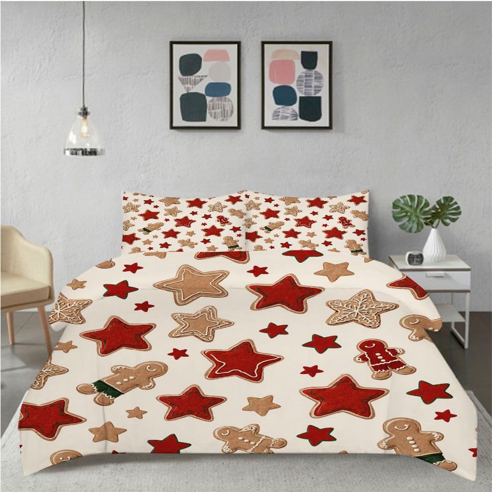 Funda NóRdica 3D 240x260 cm, Tema Navideño, Set de 3 Piezas con 1 Funda NóRdica XXL y 2 Fundas de Almohada, Material EcolóGico, DiseñO Reversible, Cremallera, 7820