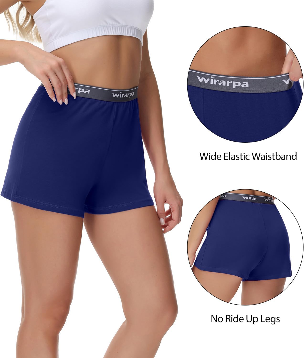 wirarpa Women's Cotton Sleep Shorts Comfywear Lounge Pajama Shorts 3 Pack - Image 3