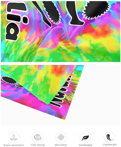 Miniatura 10 de Toallas de playa personalizadas con nombre, lindo mono personalizado, de secado rápido, absorbente, de microfibra, toalla de baño para piscina, para