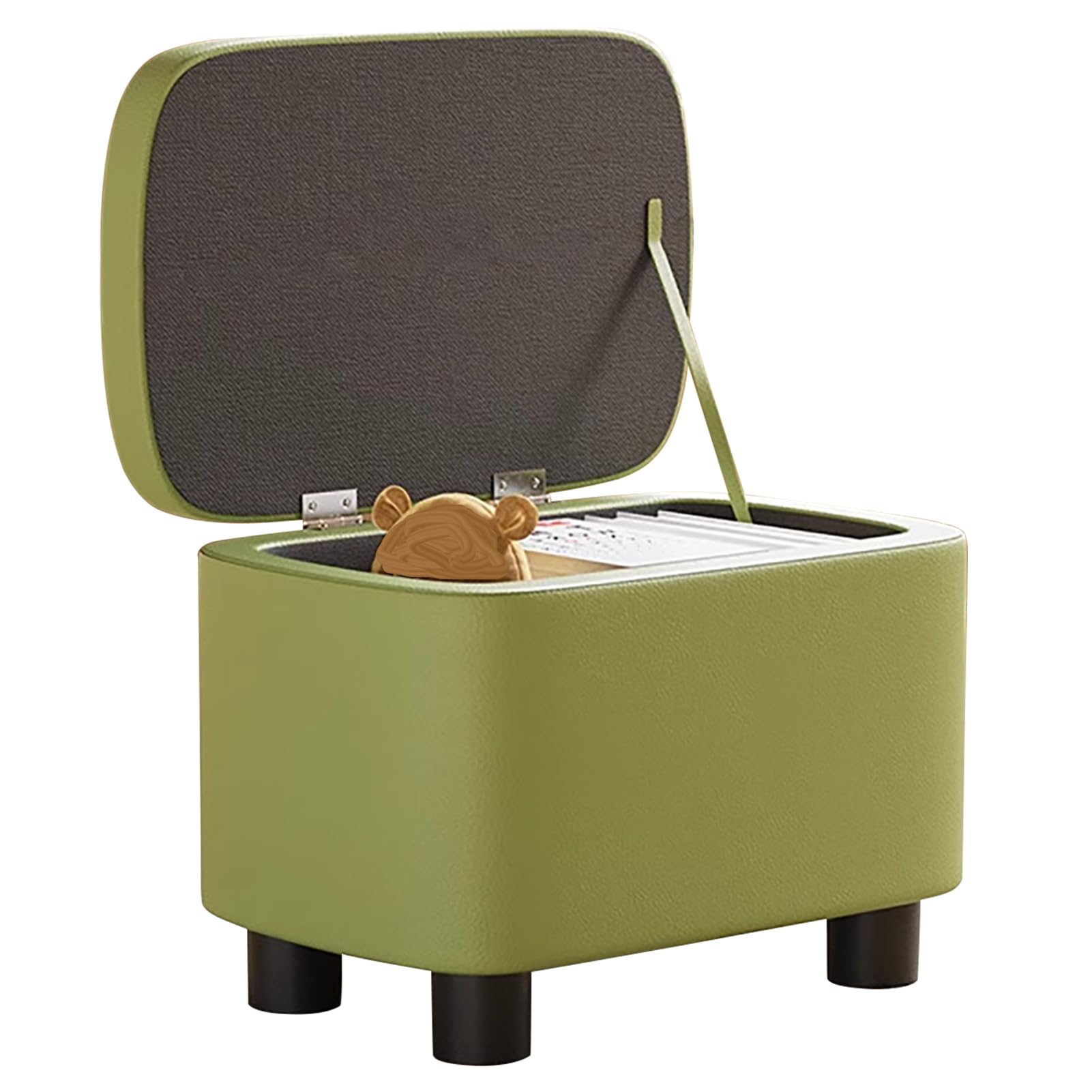 Banc de rangement ottoman en cuir 40x28x25 cm avec pouf coffre et siège coiffeuse chic