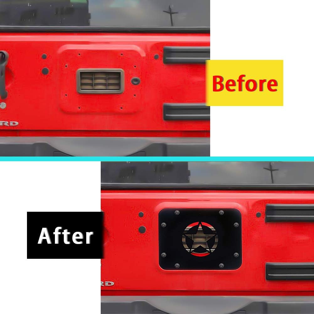 sukemichi Delete Plate Tailgate Vent Cover Plate Spare Tire Plate for 2007-2017 Jeep Wrangler Accessories JK Sahara Rubicon