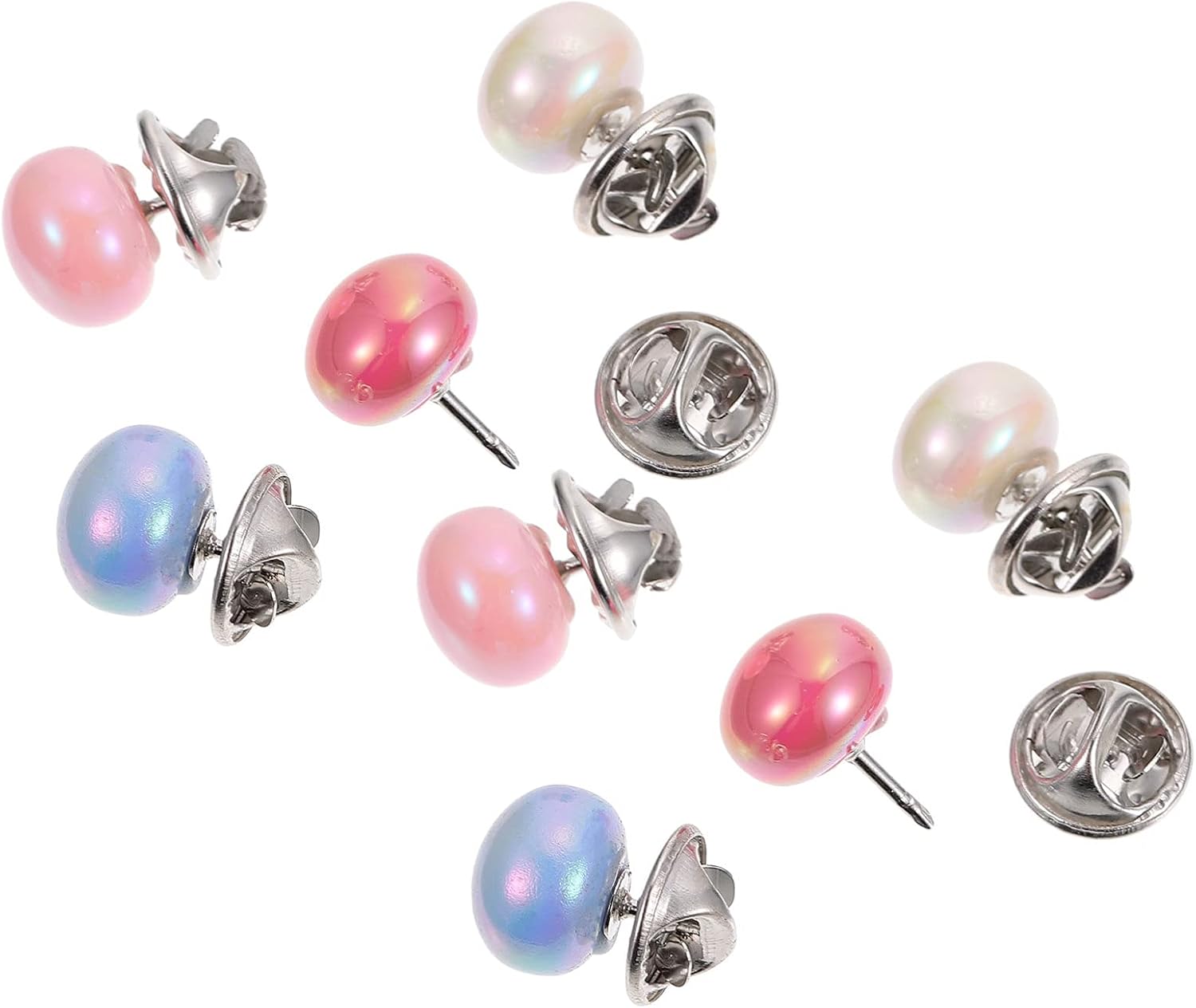 EXCEART 10pcs Metal Brooch Buttons Safety Cover up Button Decorative Shirt Brooch Lapel Pins for Women Clothing Supplies Colorful