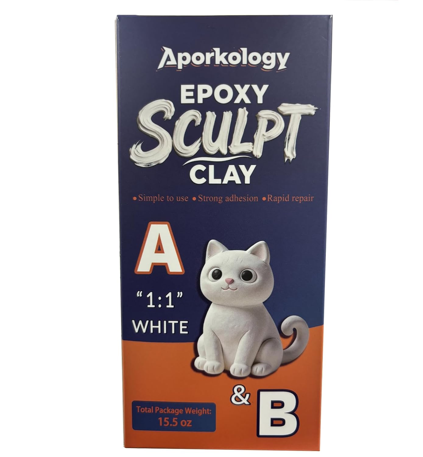 Epoxy Putty Sculpt Clay, 14.11oz/400g Fast Repair Epoxy Clay for Fixing Leaks, Cracks, Sculpting,High Strength 2 Part Epoxy Filler Putty for Bonding Metal, Tile, Concrete, Plastic (White)
