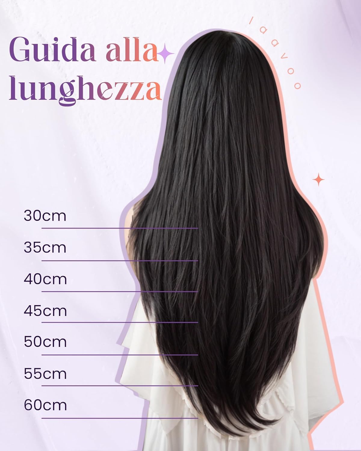 LaaVoo 60cm Extension Capelli Veri Tessitura Nero Jet 120g Matassa Leggera Remy