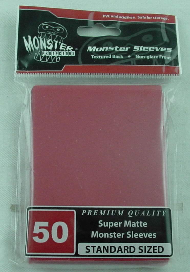 Monster 100 MTG standard Card Sleeves Deck Protector - Matte Red Monster