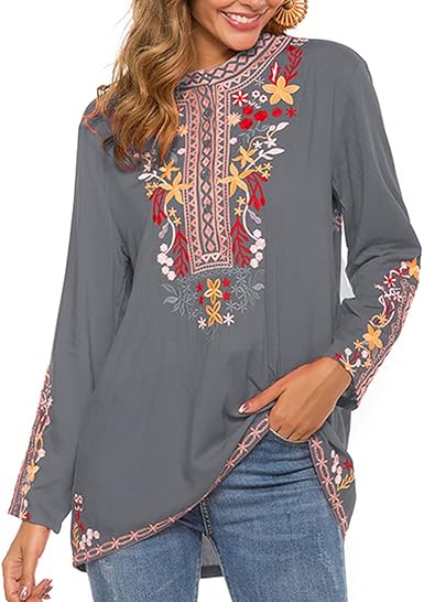 embroidered boho tops