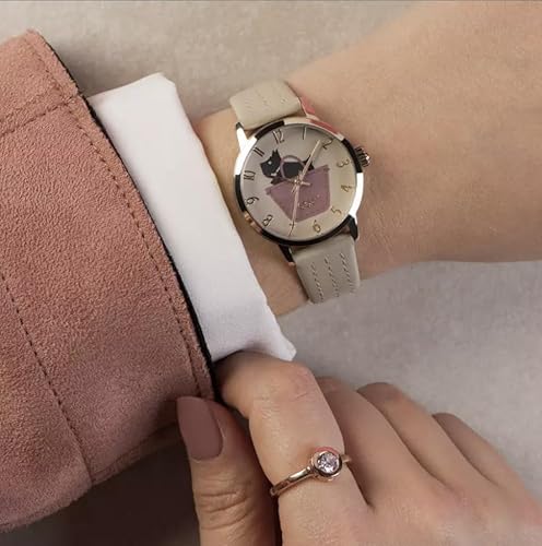 RADLEY Border Watch with Cream Leather Strap Gold Casing Analogue Display Leather Watch for Women - 4