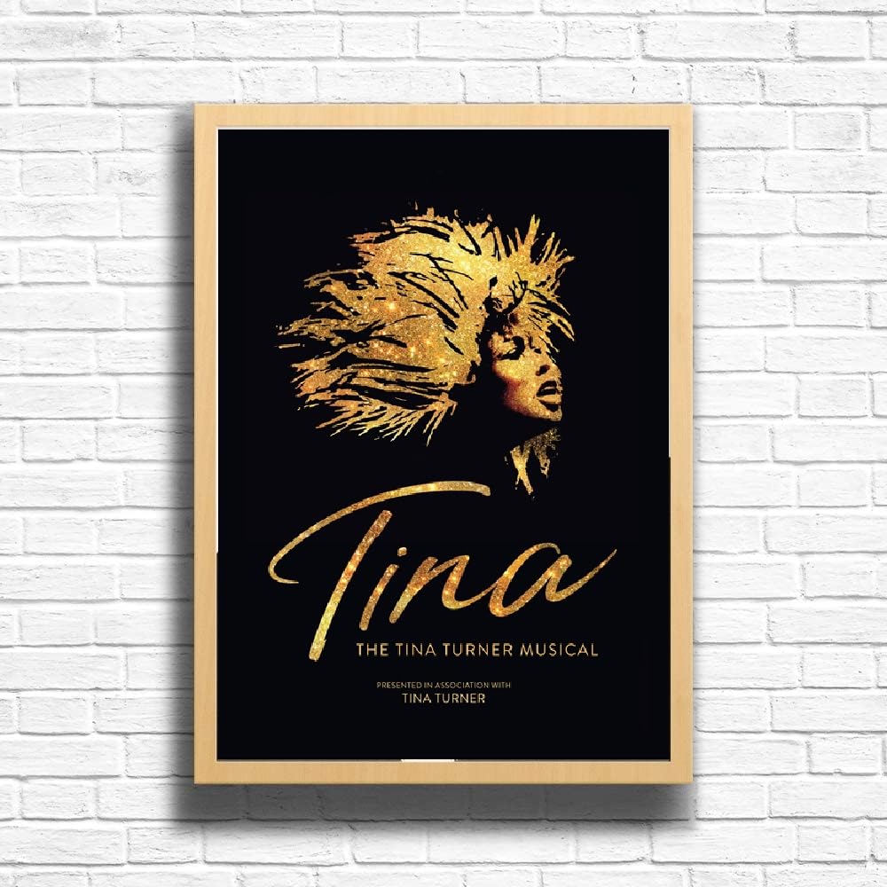 Tina Poster Print, Musical Print, A4 A3 West End Broadway Tina Turner Theatre Show, Wall Art Deco Special Canvas West End Print, London theatre art frame options (A4 Framed (Oak))