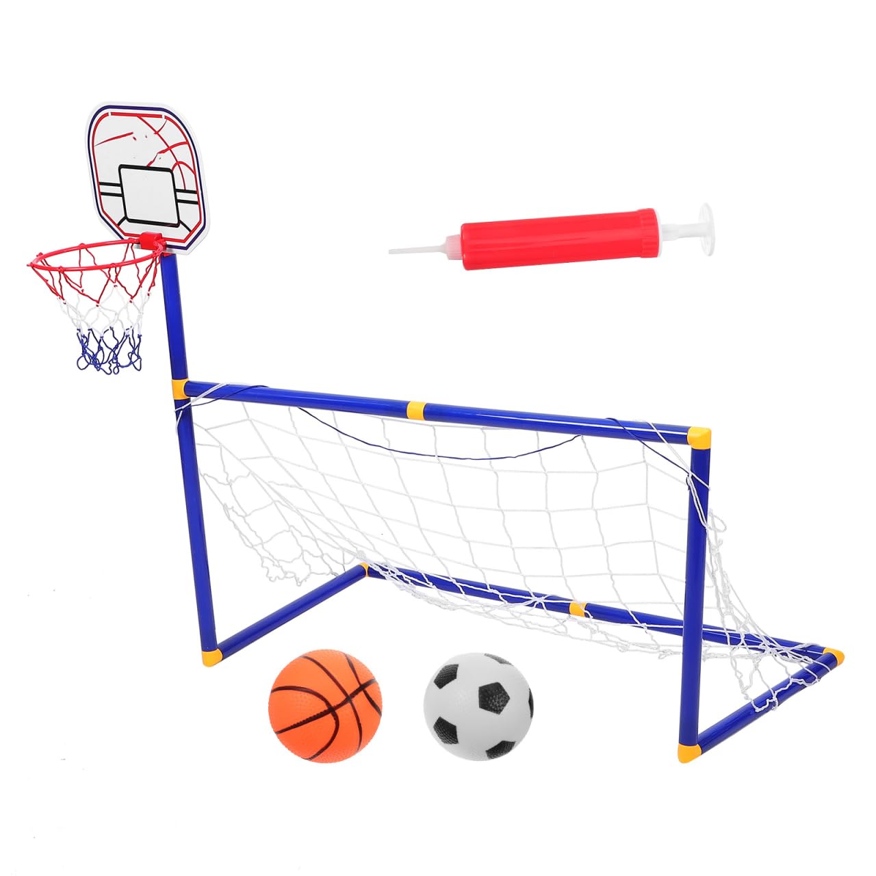Milisten Cesta de Baloncesto Portátil con Red de Fútbol para Niños