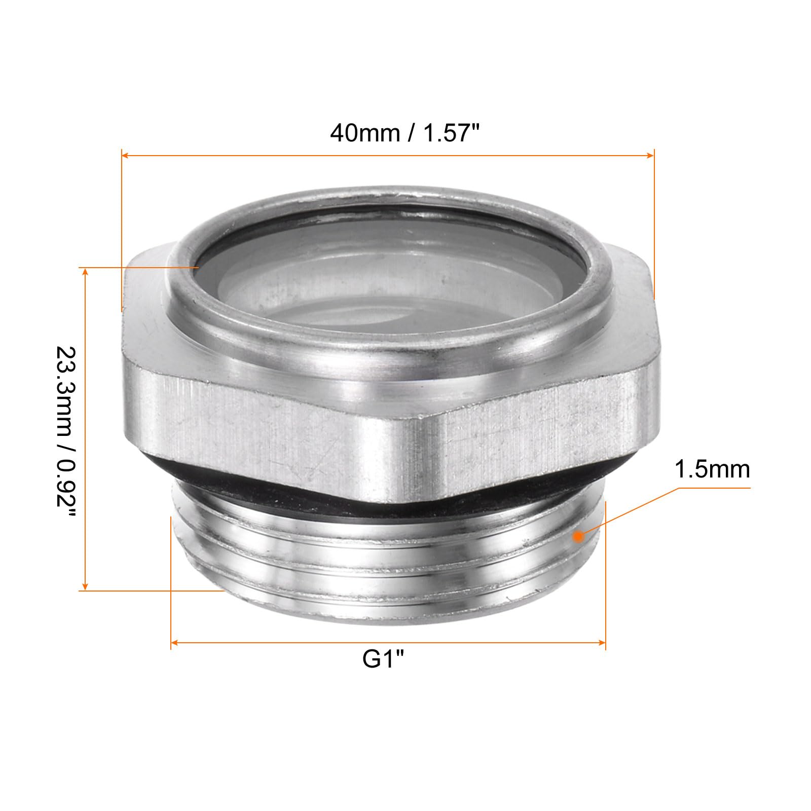 2 Visores De Nivel De Aceite Para Compresor De Aire - Rosca G1/2 Macho, Plástico Transparente, Con Anillo De Goma - Tamaño 27x18mm