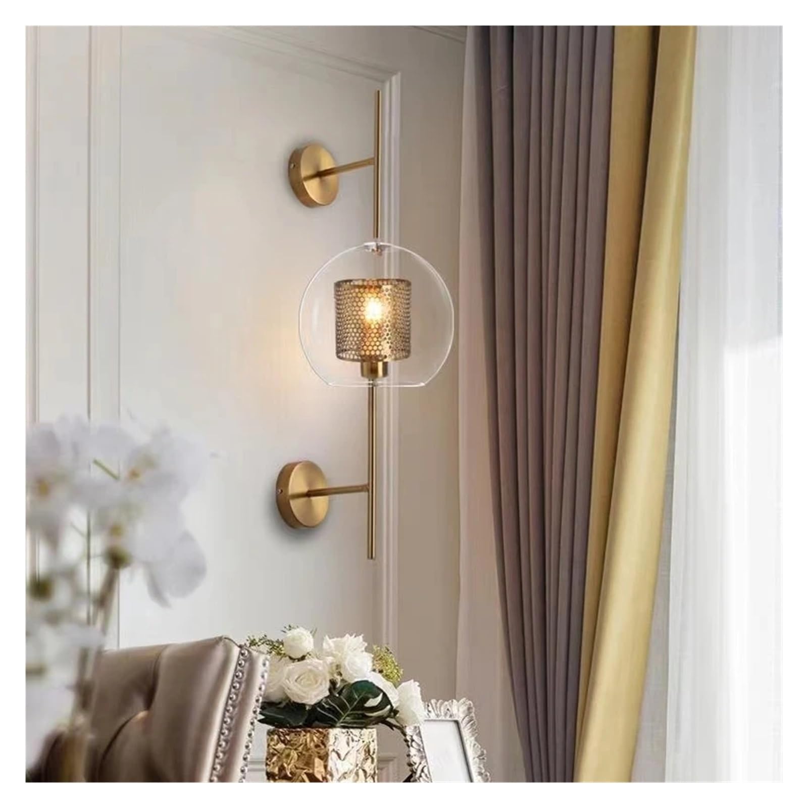 Modern Glass Wall Lamps Bedside Bedroom Aisle Wall Sconce Living Room Indoor Decorative Lamp