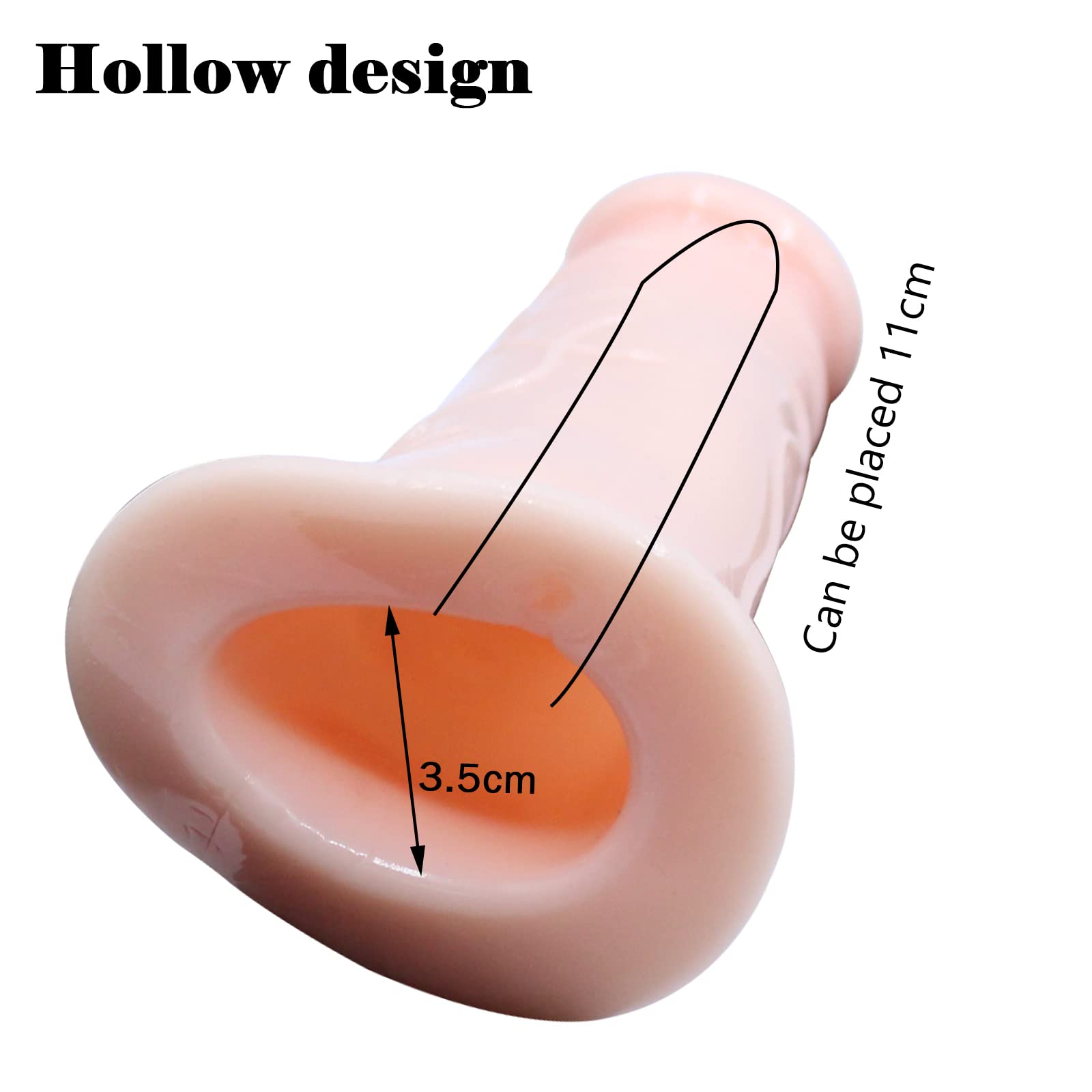 BDSMJOY Dildo con cinturino cavo, Dildo con cinturino Guaine per, Perizoma regolabile con dildo cavo, Estensore per pene per uomo, Masturbatore per giochi di ruolo con replica del pene (M)
