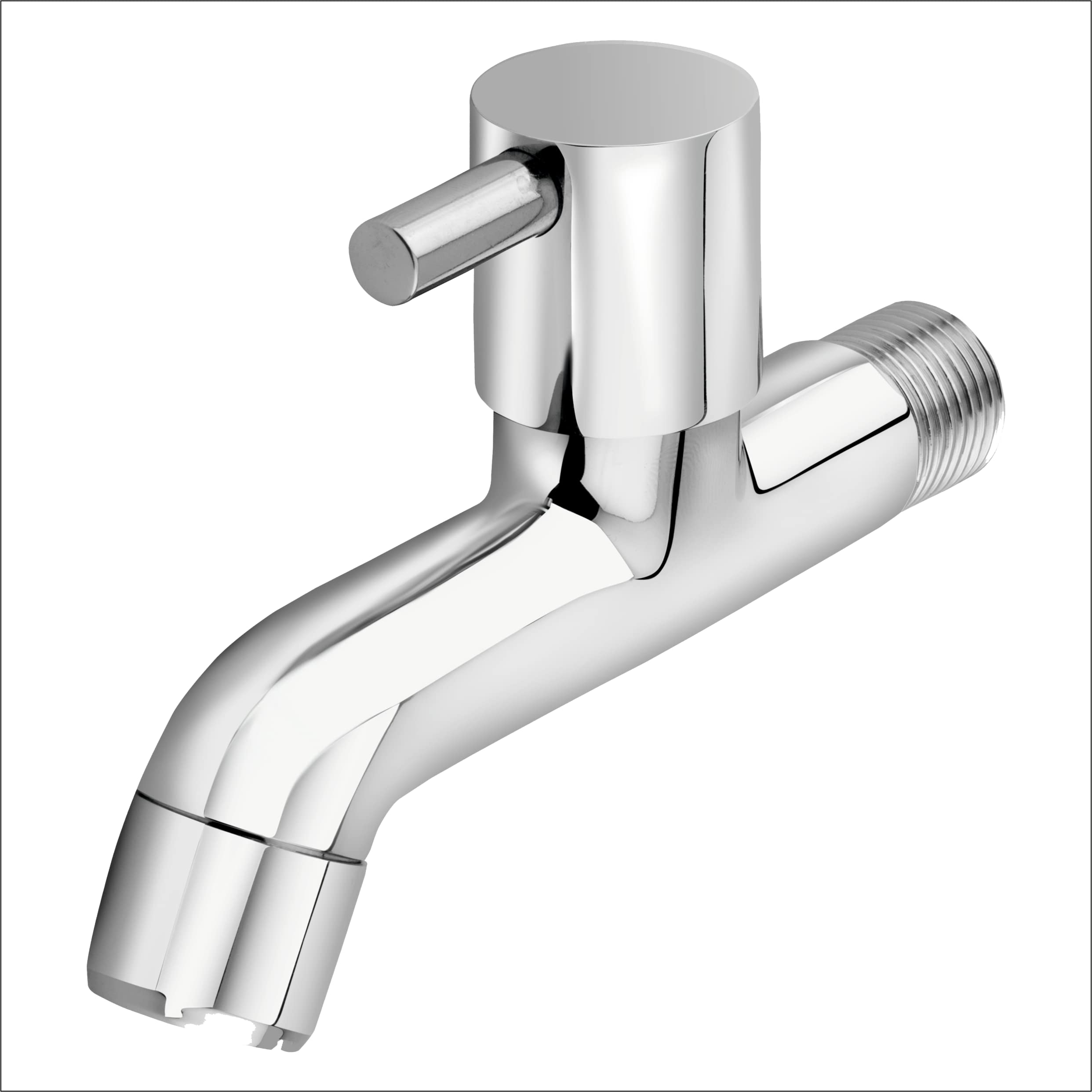 BANZER BFF1003 Brass Bib Cock Long Body with Flange and Taflon Tape Chrome