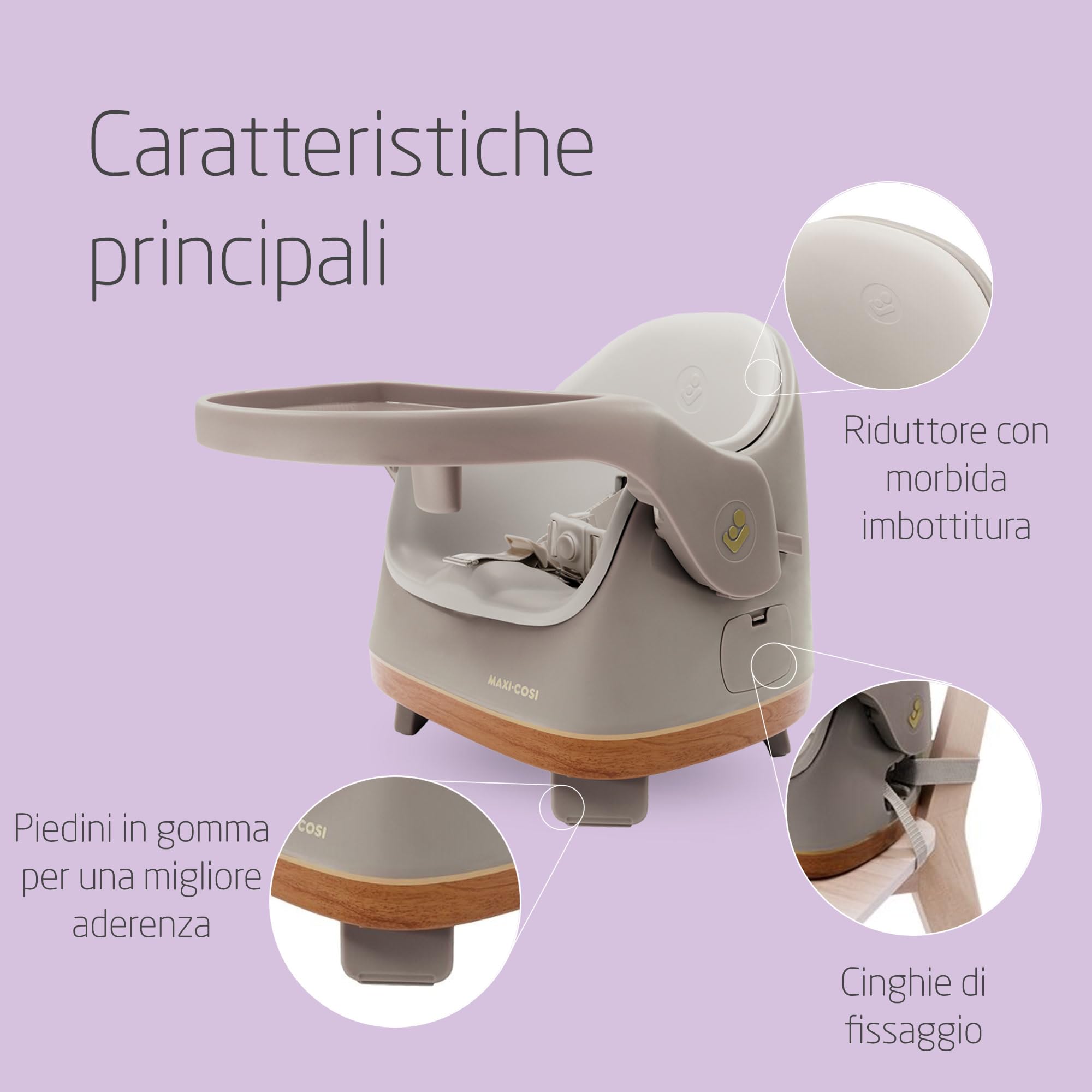 Maxi-Cosi Jay Rialzo Sedia Bambini da Tavolo 2 in 1, 6 Mesi - 3 Anni, 9-15 kg, Elegance Beige