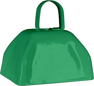 Metal Cowbells with Handles 3 inch Novelty Noise Maker - 12 Pack (Green)