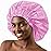 DONNA Super Jumbo Shower Cap - Comfortable Elastic Band, 100% Waterproof Hair Cap for Long Hair, Braids & Thick Styles, Reusable Big Shower Cap for Women, Keeps Hair Dry & Protected, PINK