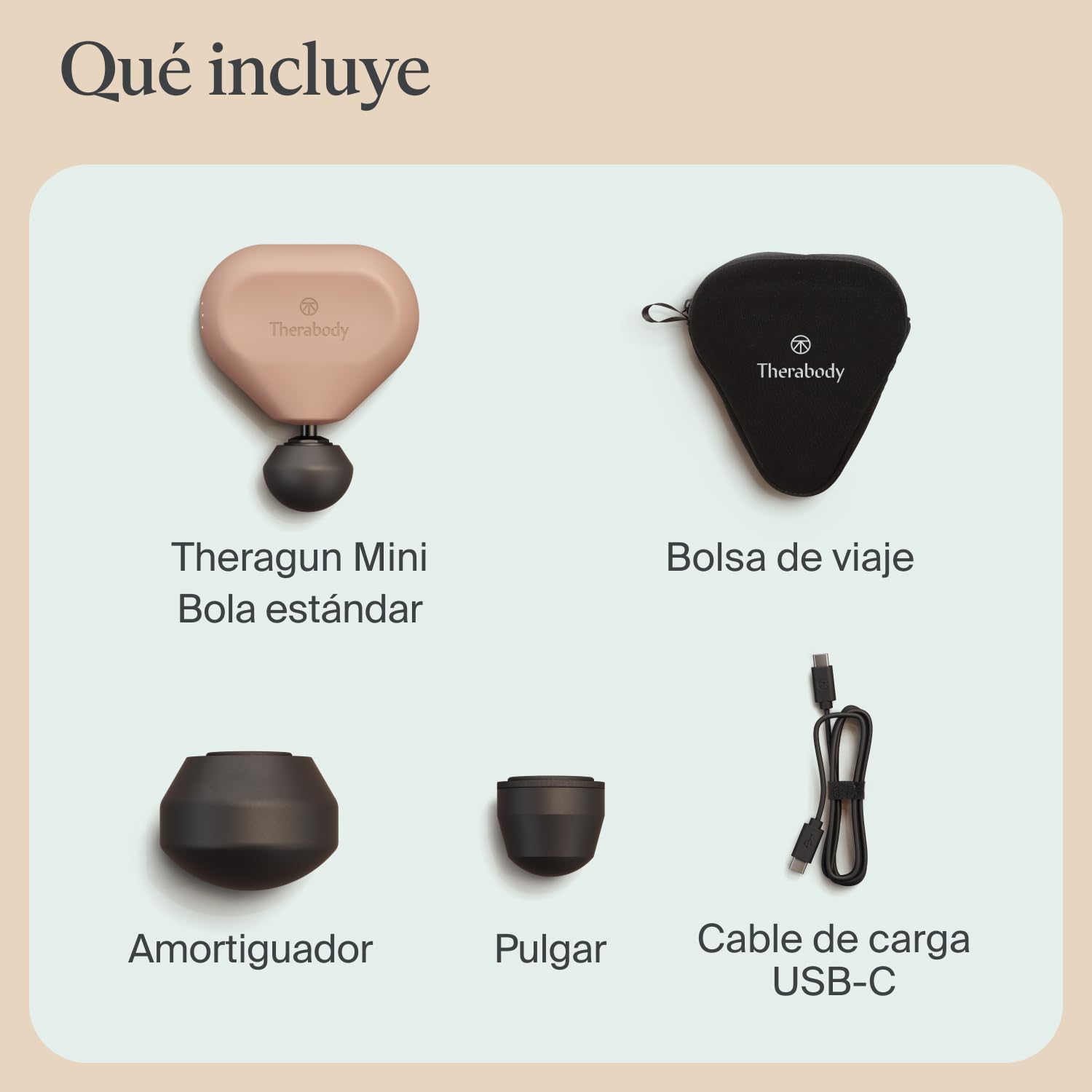 Theragun Mini by Therabody (3ª generación) – Pistola de masaje ultra portátil y esencial de viaje para un alivio rápido y eficaz del dolor y la tensión en cualquier lugar, rosa del desierto