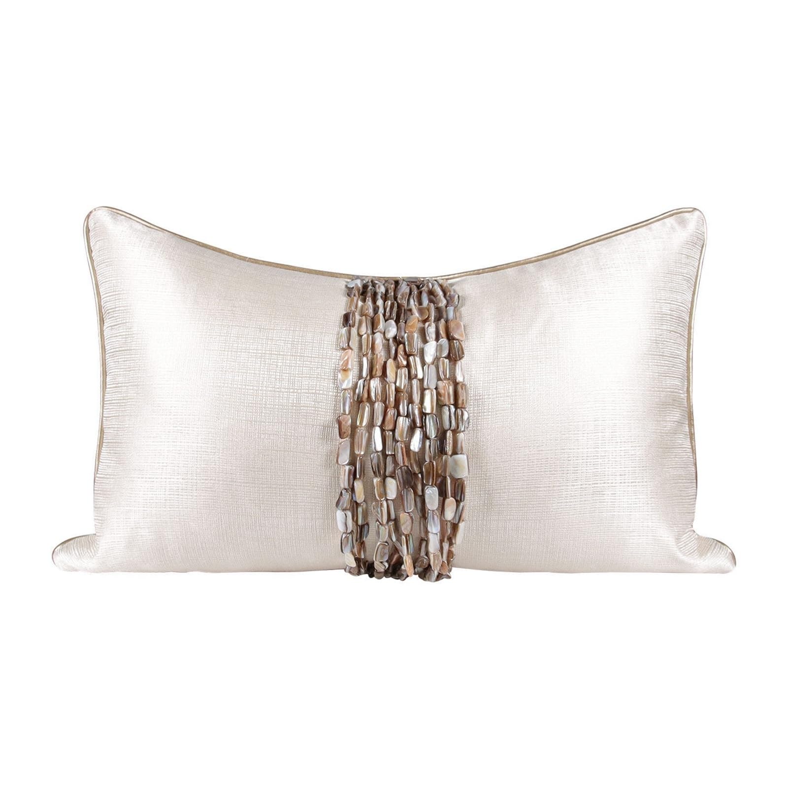 Pillow Cases 50X30CM Champagne Gold Shell-filled Lumbar Pillow Decorative Sofa Pillowcase