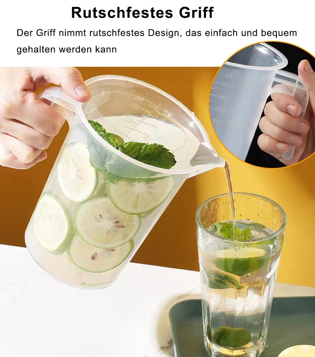 Set Di 4 Misurini In Plastica Trasparente Da 100 Ml – Con Scala Graduata, Manico Ergonomico E Beccuccio A V, Per Cucina E Laboratorio - 2