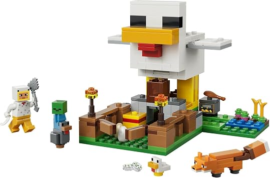 LEGO Minecraft Tavuk Çiftliği 21585 | 7 Yaş ve Üzeri Çocuklar için Tavuk Sever Minifigürü, Yavru Zombi ve Civciv İçeren Oyuncak Yapım Seti, Hediye Fikri(233 Parça)