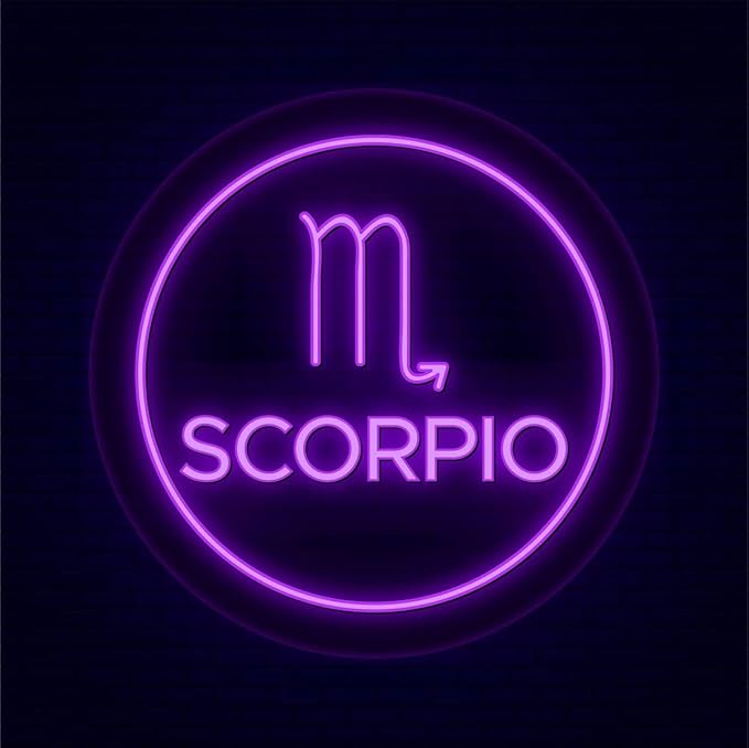Scorpio Zodiac Horoscope Neon Signs, Constellation Led Light Signs for Birthday Party, Wall Décor, Christmas Decorations, Zodiac Gifts for Kids, Teens, Women, Men, 12