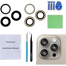 OEM Back Rear Camera Lens Glass Replacement for iPhone 15 Pro Max 6.7 inches with pre-Installed Adhesive and Reparing Toolkit