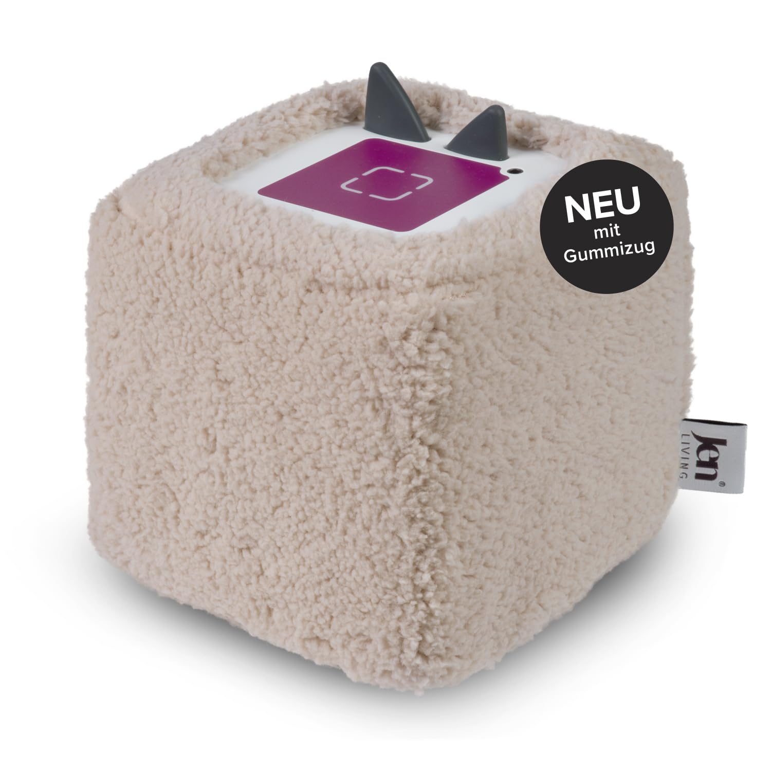 JenLiving® Musikbox SLEEVY, Teddy Plüsch Hülle, Überzug - Stilvoller Schutzbezug passend für die Toniebox 1 und 2 (Beige)