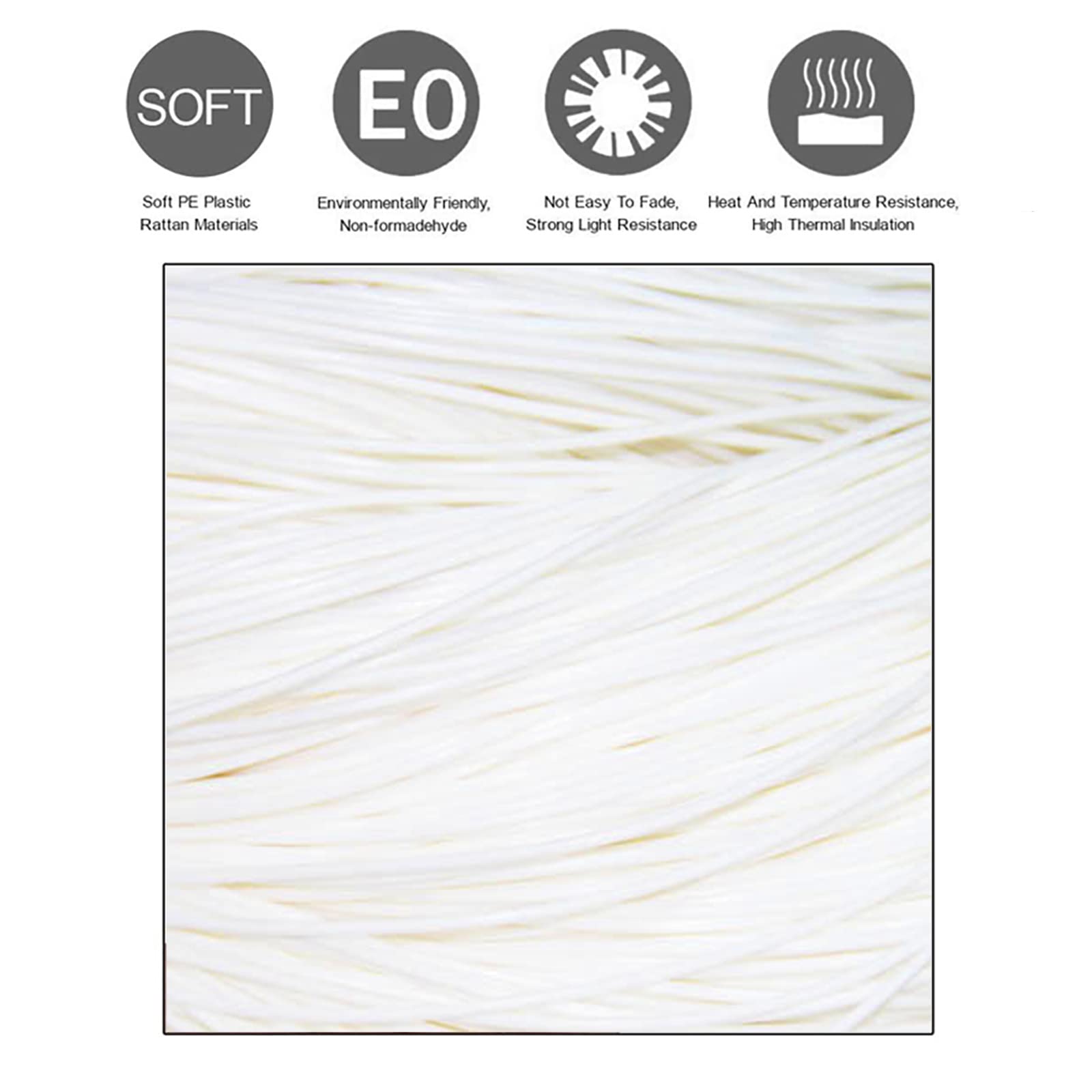 Materiale per Tessitura in Rattan Sintetico, Materiale per Riparazione in Rattan, 500Ghollow Plastica Rotonda in Rattan Riparazione Cestino Sospeso Sedia Sospesa in Rattan/White/4.5Mm