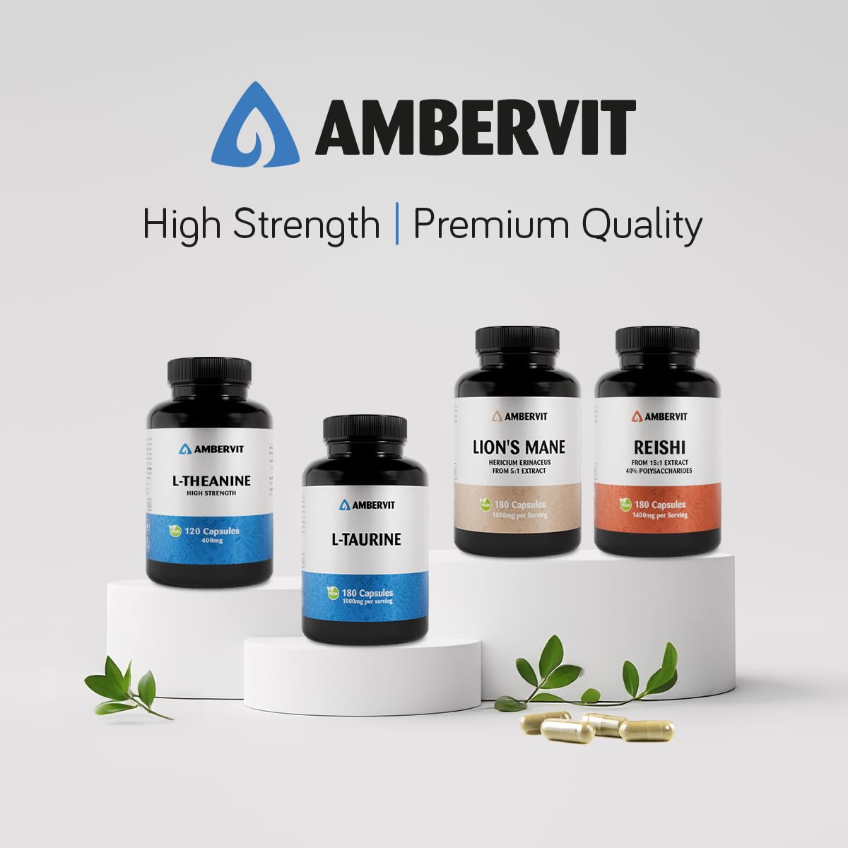 Taurina Integratore 1000 mg – 180 capsule – Scorta per 3 mesi - Aminoacido Vegano, Facile da Ingerire, Alto Dosaggio e Senza Riempitivi Artificiali | Senza Allergeni e Senza Glutine | Ambervit