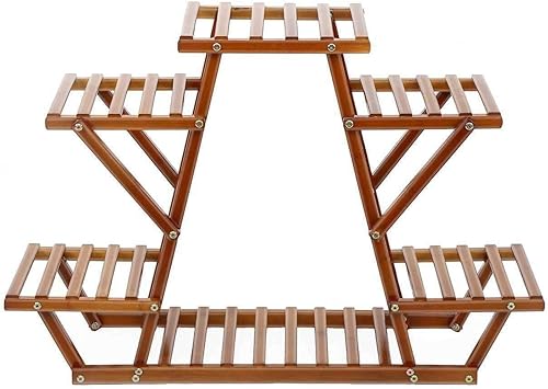 VBSQ- Soporte para plantas de varios niveles, estante de madera para flores, estante para jardín, jardín, esquina, soporte para plantas, soportes