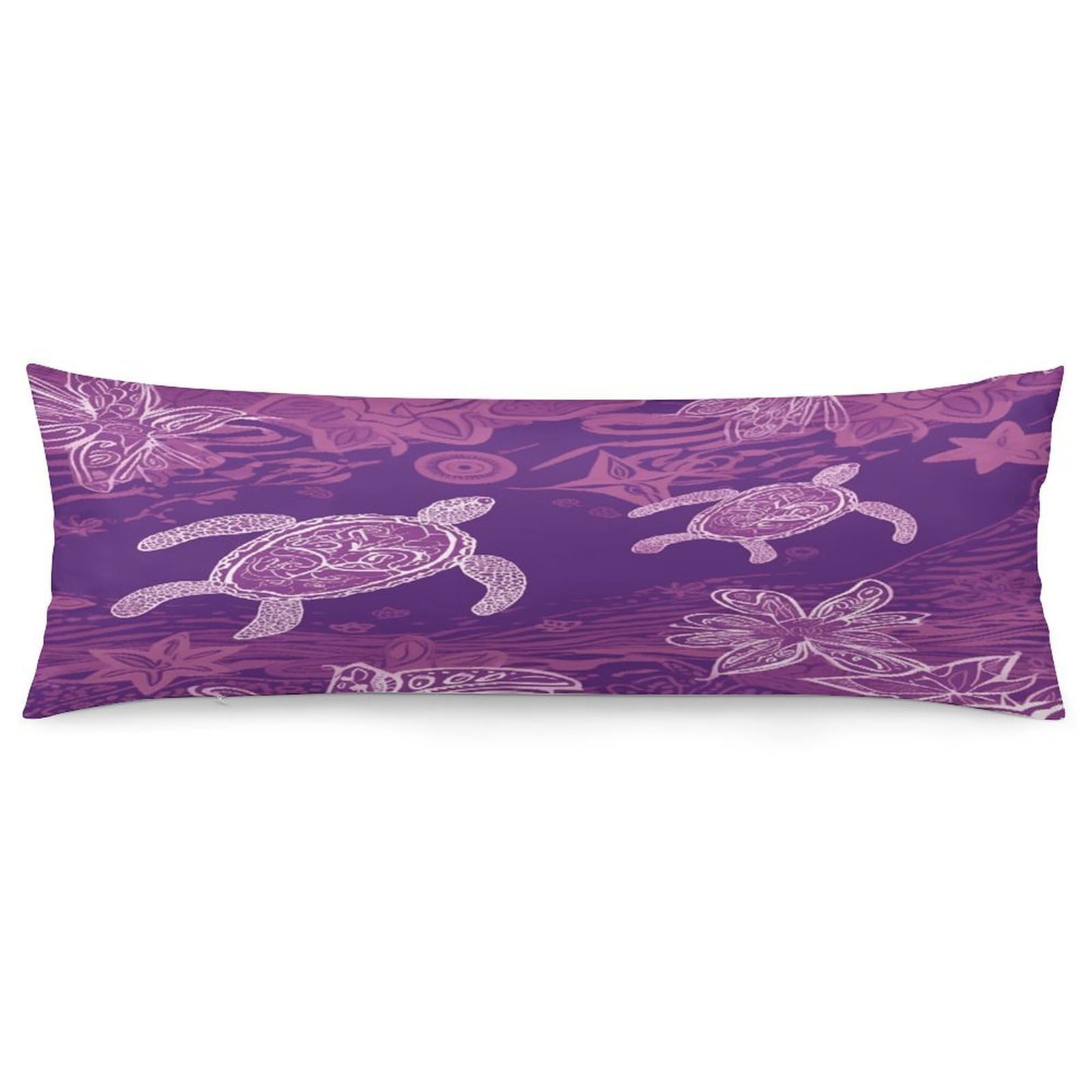 Hawaii with Purple Sea Turtle Throw Pillow Cover Soft Pillow Case Decorative Lumbar Pillow Cover Cozy Throw Pillowcase Polyester Rectangular Cushion Case Decor for Couch Sofa Bed