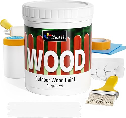 Miniatura 9 de Pintura exterior para madera, secado rápido y sin lijar, pintura exterior con acabado mate para madera, fácil aplicación, pintura a base de agua,