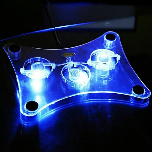 Miniatura 4 de THE PERFECT PART Almohadilla de enfriamiento para laptop para videojuegos, soporte enfriador portátil delgado y silencioso alimentado por USB,