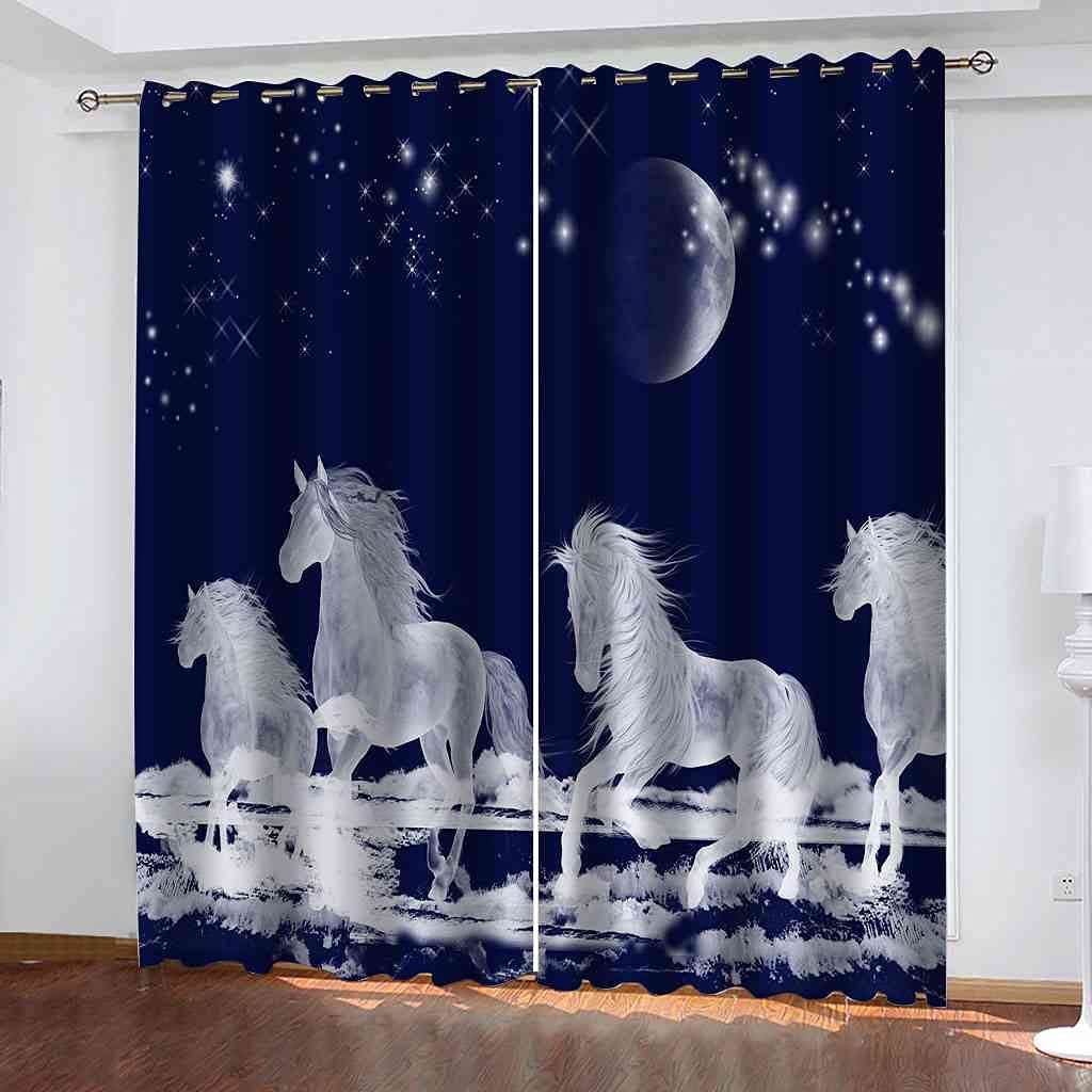 Rideau thermique isolant et phonique à oeillets 264x242 cm cheval blanc