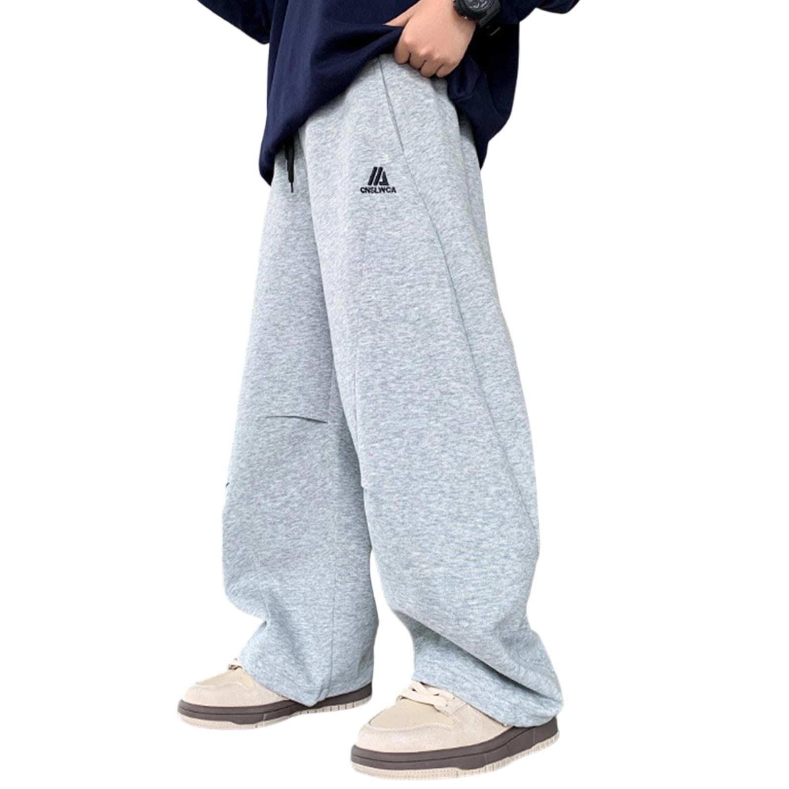 Pantaloni Felpati Bambino 4-15 Anni Larghi Pantaloni Tuta Cargo Ragazzo Sportivi Stretch Con Tasche Pantalone Joggers Baggy Casual Con Elastico In Vita Morbidi Outdoor (Light Grigio, 4-5 anni)