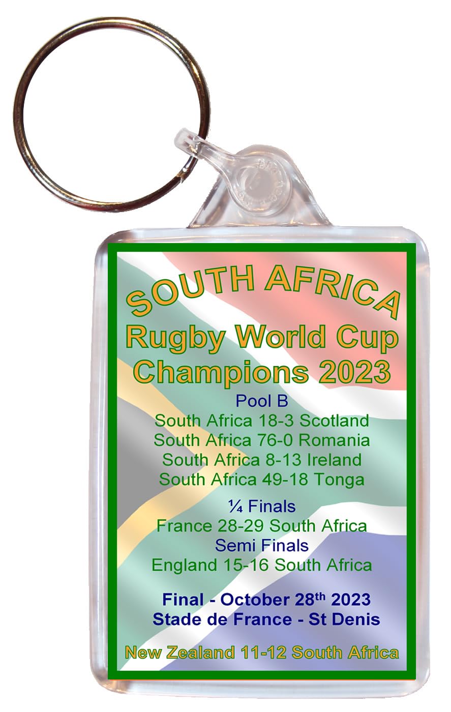 Baked Bean Store South Africa Rugby World Cup Champions 2023 Double Sided Large Keyring