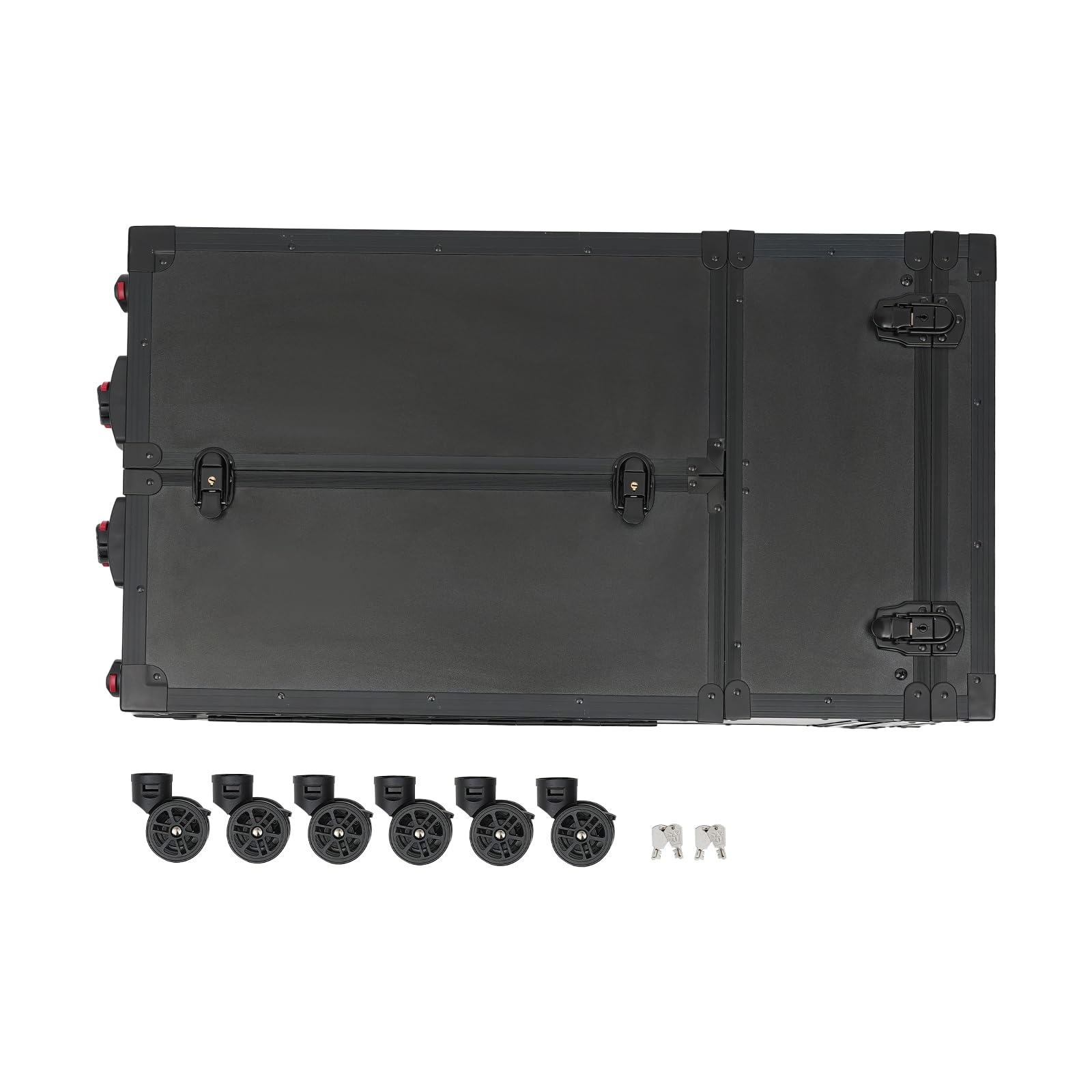 4-in-1 Kosmetikkoffer Trolley,Tragkraft 30kg,Trolley Groß Schminkkoffer mit 6 Rollen,Professionelle Kosmetik mit 4 SchubladenMultifunktional Koffer for Makeup Tattoo Nailart für Reise(schwarz)