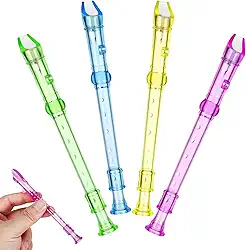 Artibetter Mini Flauta Doce de 6 Furos: 4 Peças de Flauta Transparente - Instrumento de para Iniciantes para Crianças - Cores Sortidas para Banda Escolar