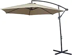 Chalesco Ombrelone Guarda Sol Articulado Piscina Praia 3 Metros Bege