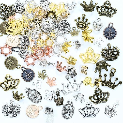 stino 100 G Metal Crown Charms for Jewelry Making, Vintage