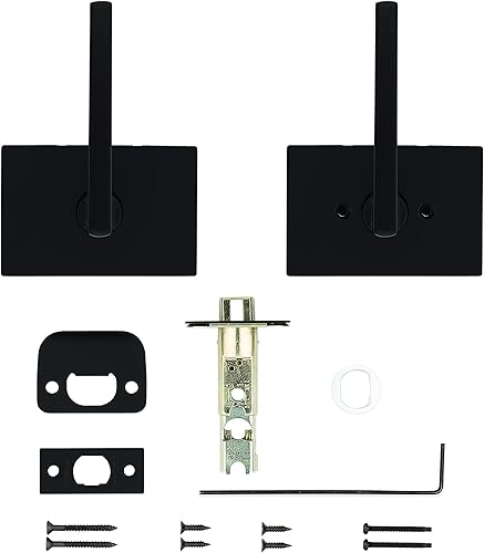 Miniatura 5 de Kwikset Halifax - Manija de puerta de paso interior, palanca para puertas de armario y pasillo, manija reversible sin bloqueo, color negro mate, con